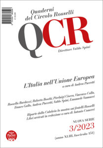 QCR Quaderni del Circolo Rosselli 3-2023 - anno XLIII - fasc. 151 - L'Italia nell'Unione Europea